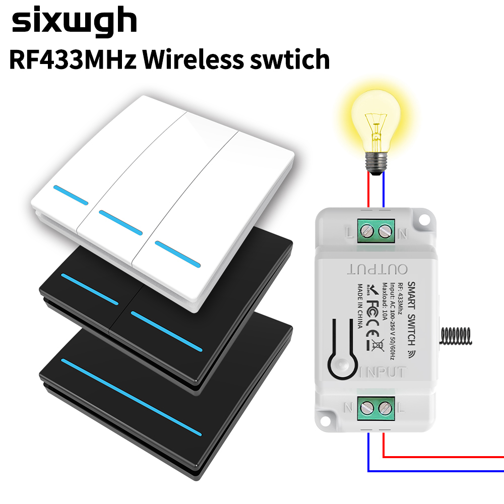 Công tắc thông minh RF 433MHz WiFi, module rơ-le không dây, điều khiển từ xa bằng chìa khóa, tương t