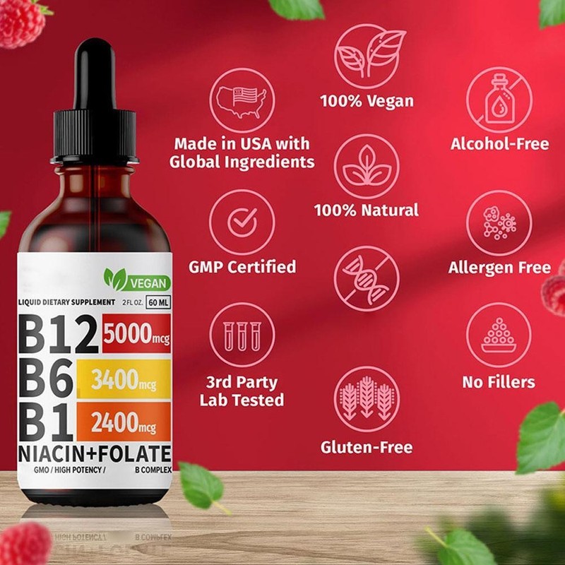 Vitamin B12 và B6 dạng lỏng nhỏ dưới lưỡi, phức hợp 5000mcg