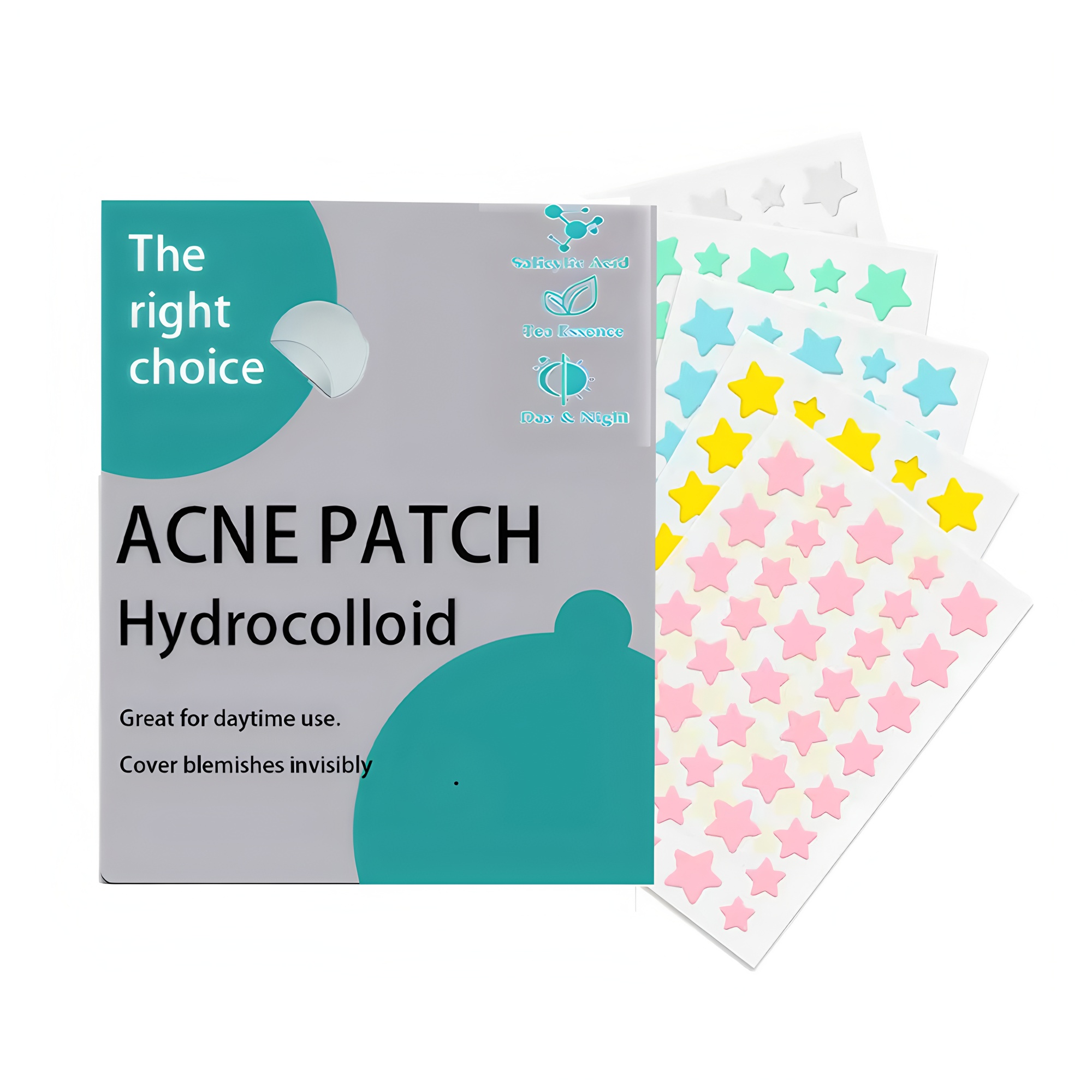 200 miếng dán mụn dành cho mặt, miếng dán mụn hydrocolloid, miếng dán mụn hình ngôi sao dễ thương để