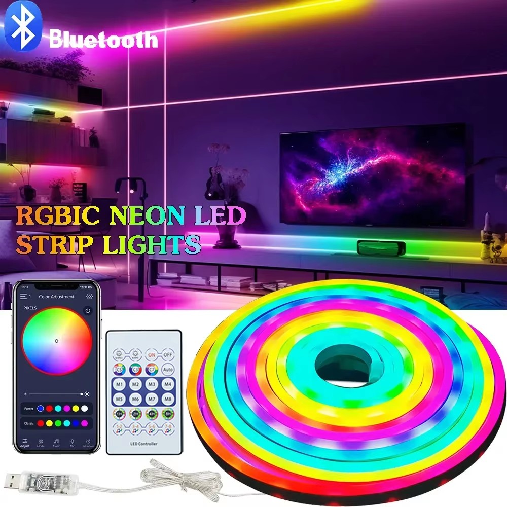10m 5m 3m 1m Rgbic Neon LED Strip Light Music Sync 1600k Alexa Google Home Cuttable