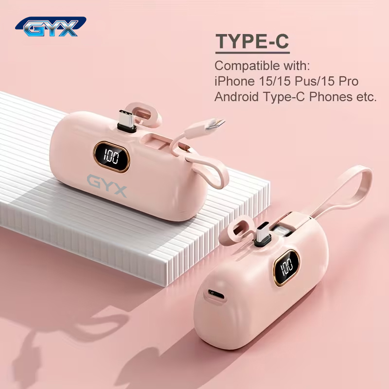 GYX 5000mAh Sạc Di Động Mini, Pin Dự Phòng Siêu Nhỏ Gọn Cho iPhone 14/13/12 Pro Max, iPad Pro, Samsu