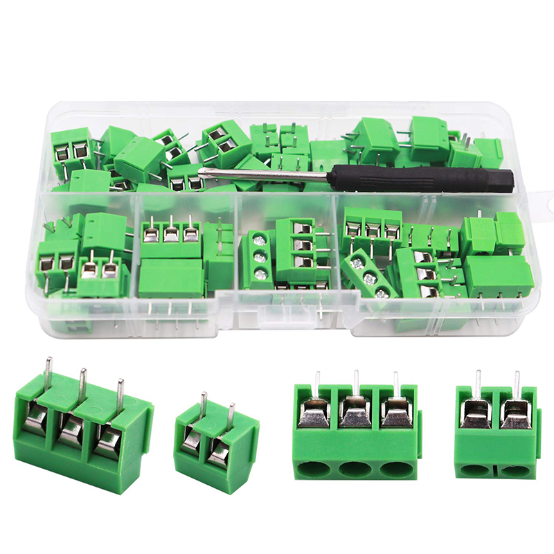 TN-T03G PCB Mount Vít Terminal Block Connector 2 & 3 Pin 5mm Pitch Splicable 60 Chiếc 1Box
