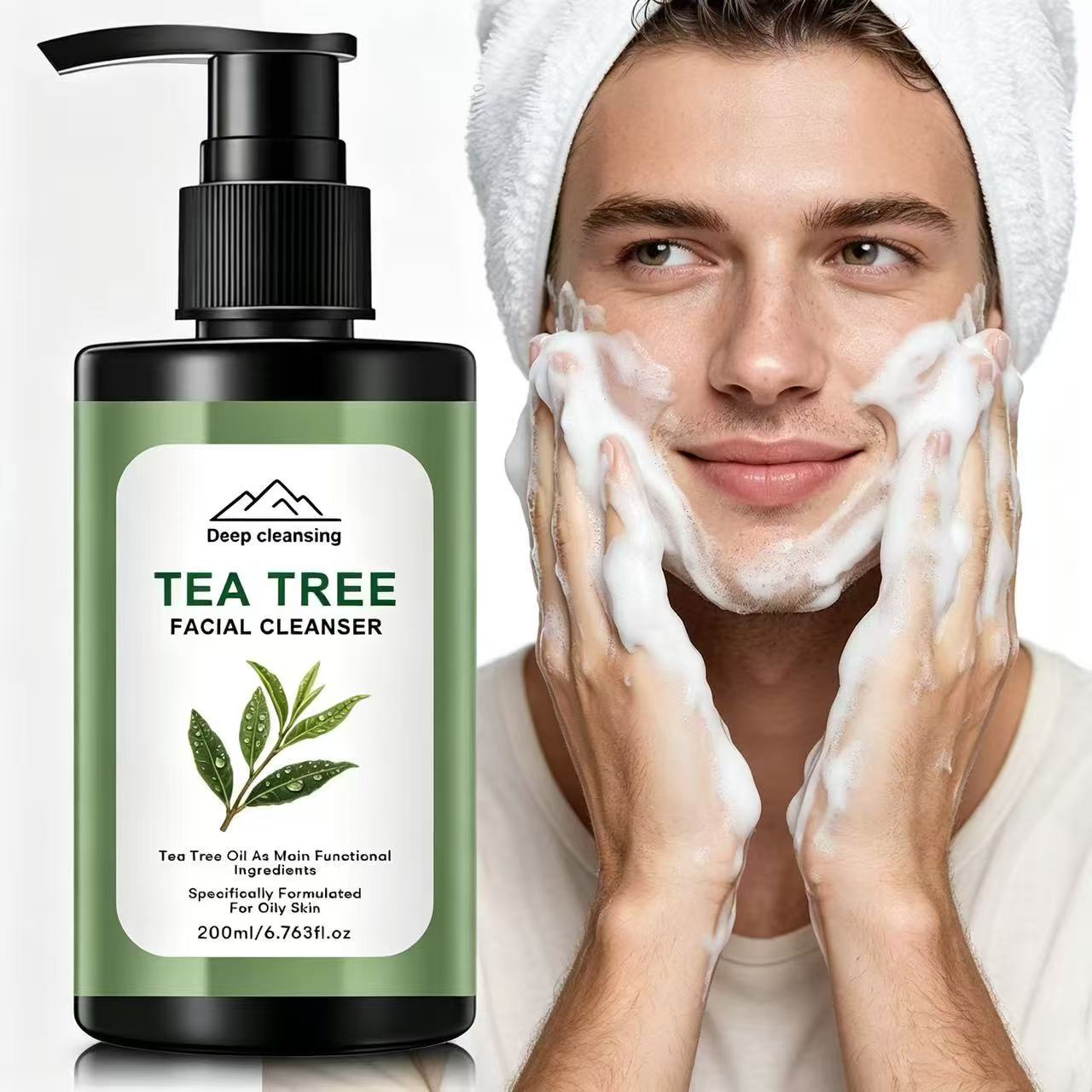 Sữa rửa mặt tràm trà 200ml - Kiểm soát dầu, làm sạch sâu cho da dầu, chứa Glycerol, tràm trà & Vitam