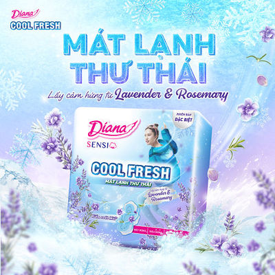 Băng vệ sinh Diana Sensi Cool Fresh Lavender Siêu Mỏng Cánh 20 miếng/gói