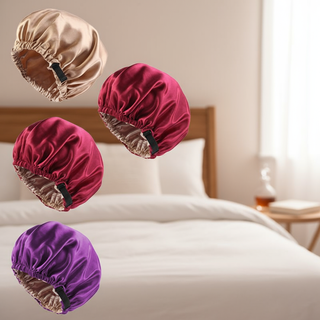  Mũ ngủ cho phụ nữ tóc xoăn tự nhiên - Bonnet lụa satin, có thể điều chỉnh, làm đẹp và chăm sóc tóc