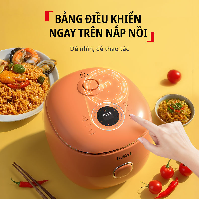 Nồi cơm điện tử Mini Tefal POP 0.7L | BigBuy360 - bigbuy360.vn