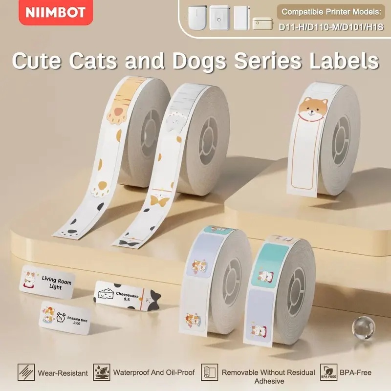 Nhiều Màu D11 In Nhãn Dán Cuộn Giấy Nhiệt Tương Thích Cho Niimbot D11 D110 Nhãn Máy In