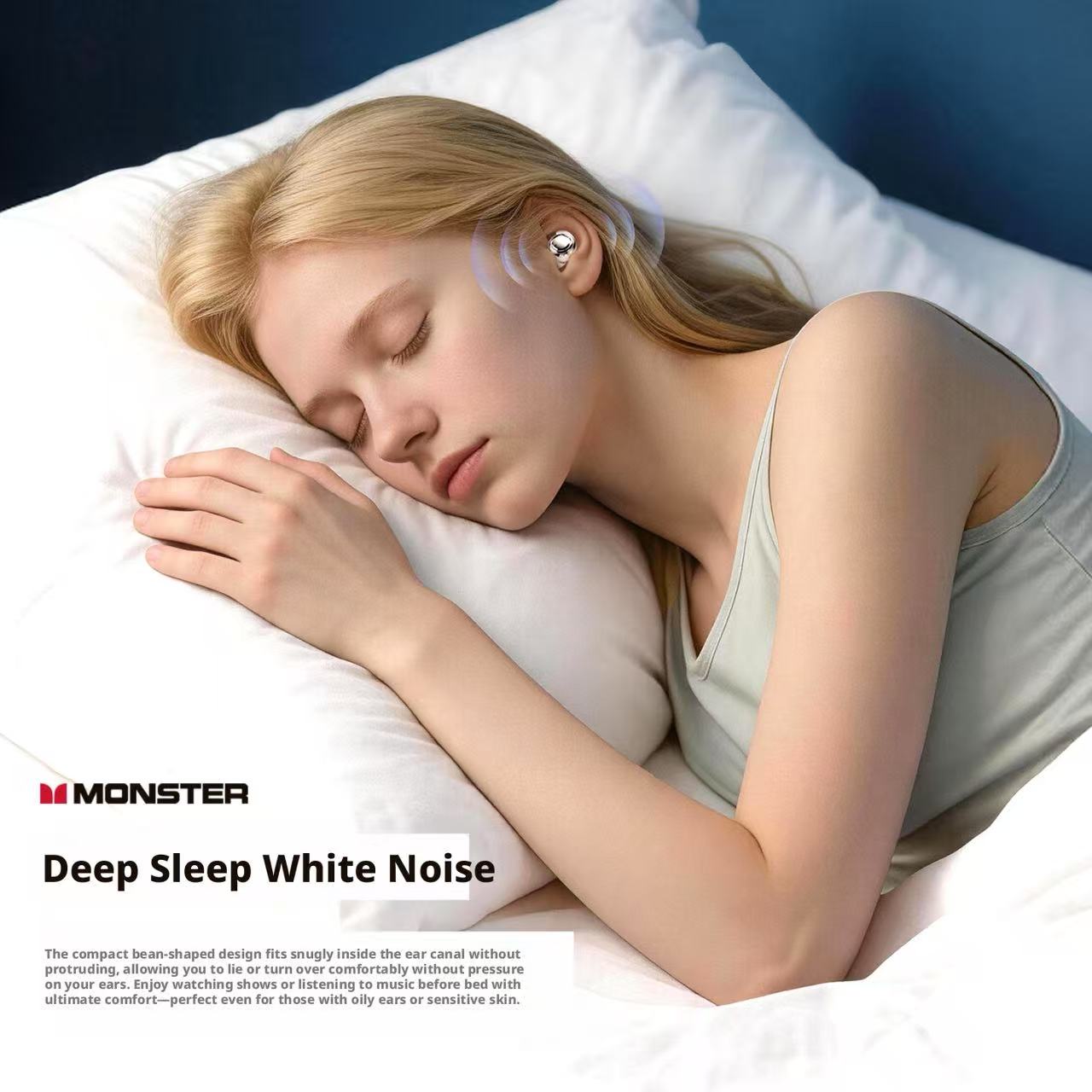 Tai nghe Monster A08 Tai nghe Tai nghe Bluetooth không dây Tai nghe ngủ trong tai chủ động Tai nghe 