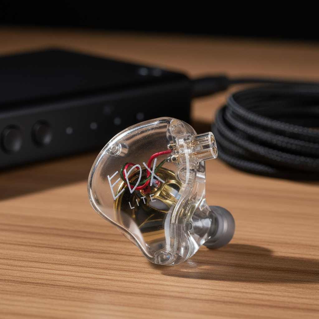 KZ EDX Lite IEM - Tai nghe có dây, 1DD Super-Linear Dynamic Driver, Bass sâu, Cáp tháo rời C Pin, ph
