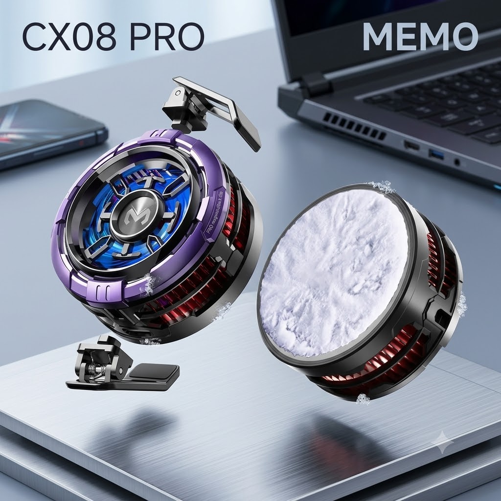 Memo CX08 Bộ tản nhiệt thông minh AI làm mát cho điện thoại, phụ kiện chơi game cho Liên Minh Huyền 