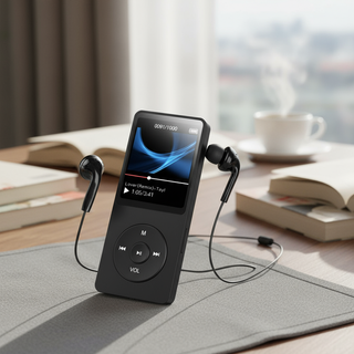  Máy nghe nhạc MP3 Bluetooth, Walkman cầm tay với 128GB, màn hình kỹ thuật số, radio FM, MP4/MP3 lossless.