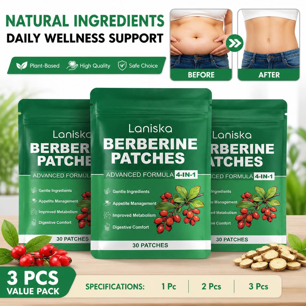 Miếng dán Berberine thoải mái cơ thể nâng cao 30 mảnh, Công thức nhẹ nhàng Berberine Glutamine Mặc l