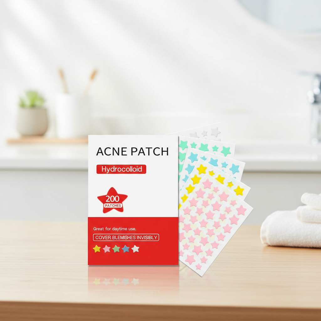 200 miếng dán mụn hình ngôi sao dễ thương, miếng dán mụn hydrocolloid, miếng che mụn cho mặt