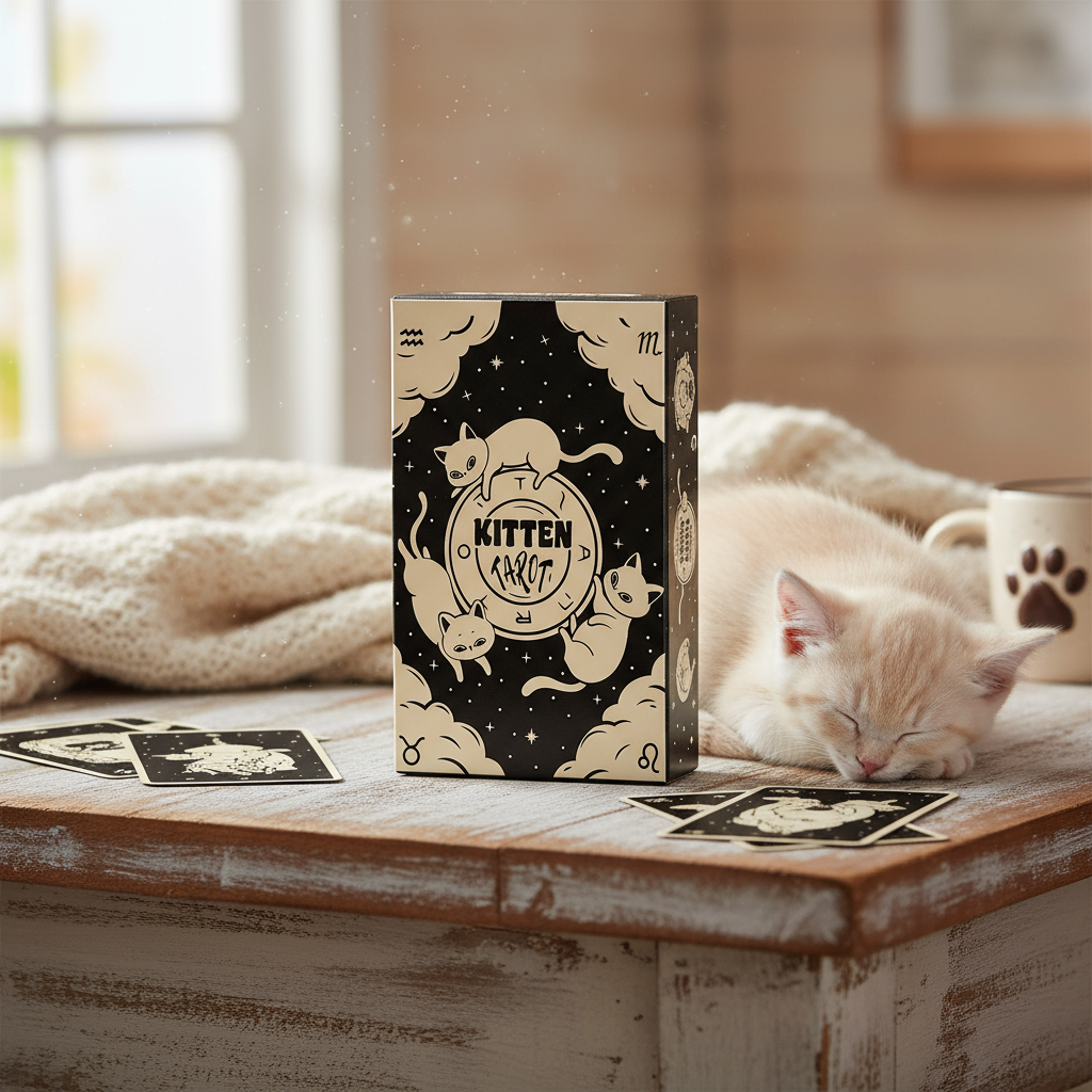 Bộ Bài Kitten Tarot, Trò Chơi Bói Toán 78 Lá, Bộ Bài Tiên Tri, Trò Chơi Bàn Bói Toán