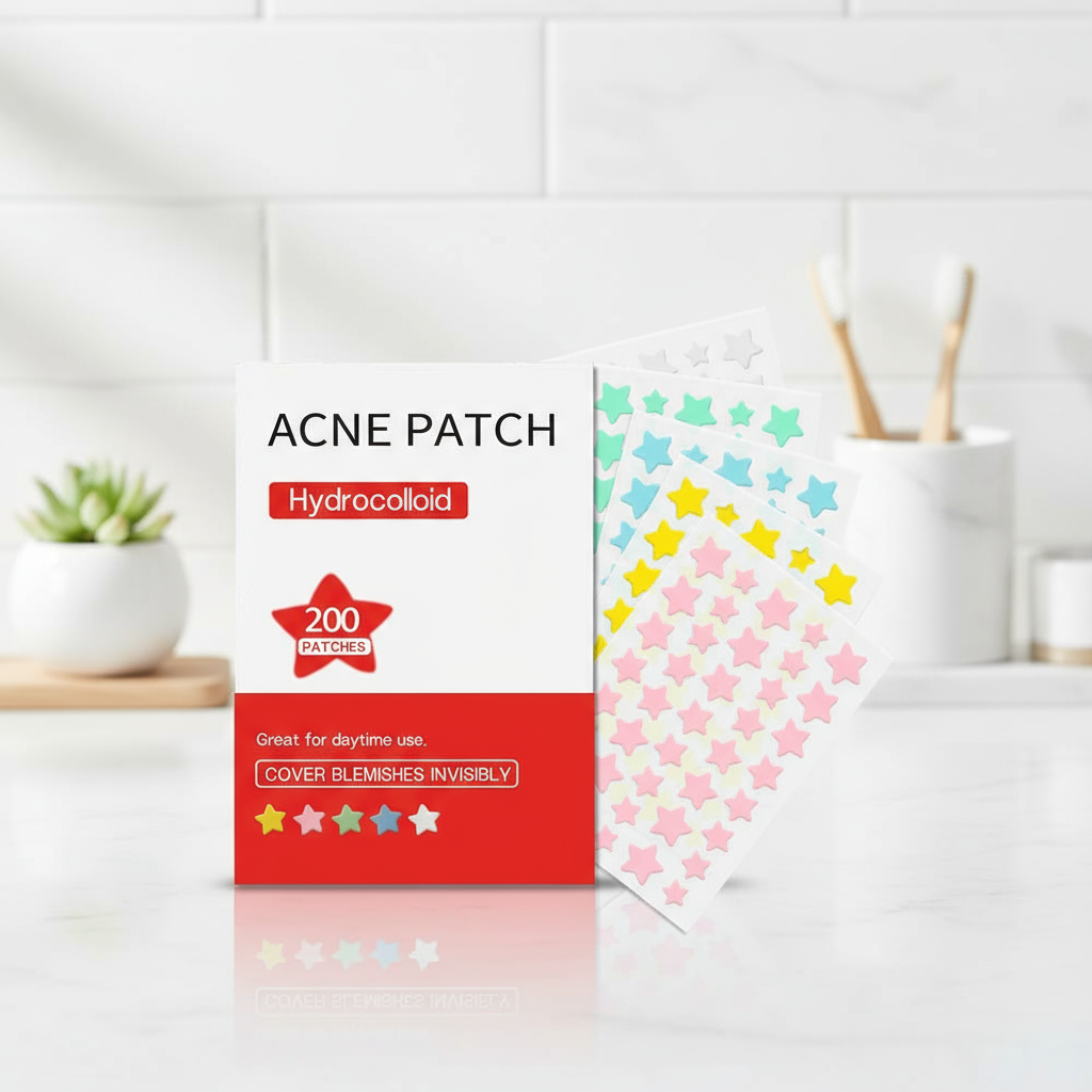 200 miếng dán mụn mặt, miếng dán che mụn hydrocolloid, miếng dán hình ngôi sao dễ thương
