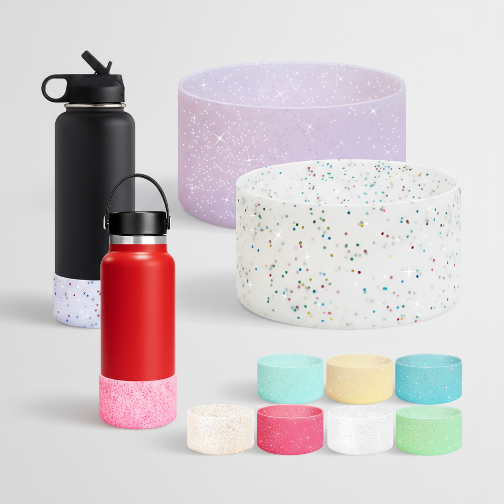 Vỏ bọc bảo vệ chai nước silicon lấp lánh, tương thích với Aquaflask Hydro Flask 12oz-24oz 32/40oz, c