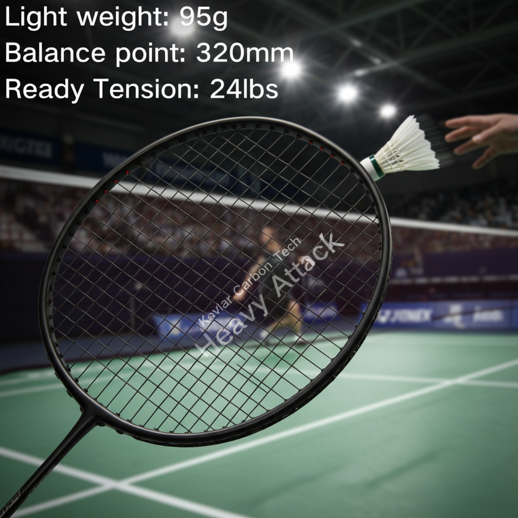 Vợt cầu lông đơn 24Lbs full carbon fiber bền cho người lớn, học sinh, thiếu niên