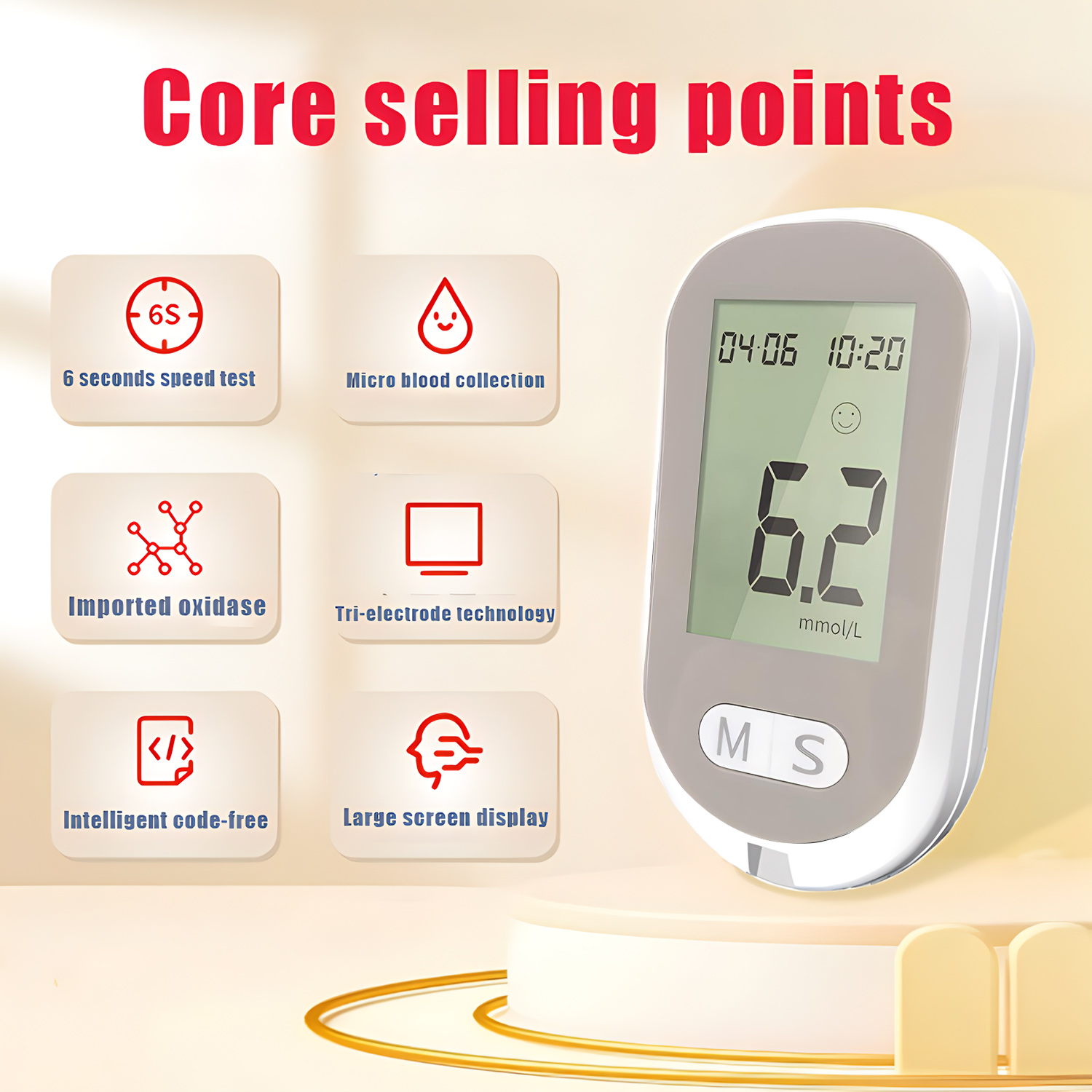  Máy đo đường huyết cầm tay (tặng 50 que thử + 50 kim), que thử tiểu đường dùng tại nhà_máy+50 kim+50 que thử