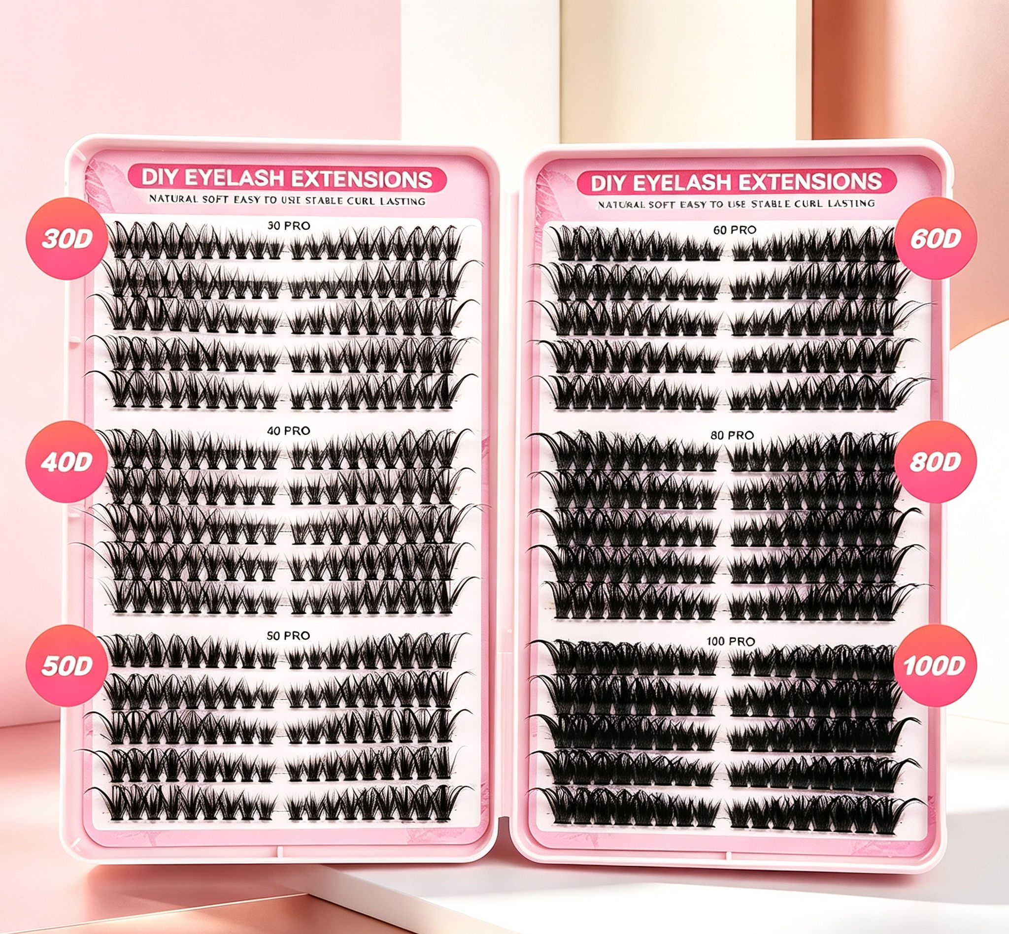 Bộ lông mi dạng chùm riêng lẻ 8-16mm Mix Wispy Eyelash Kit 30d-100d