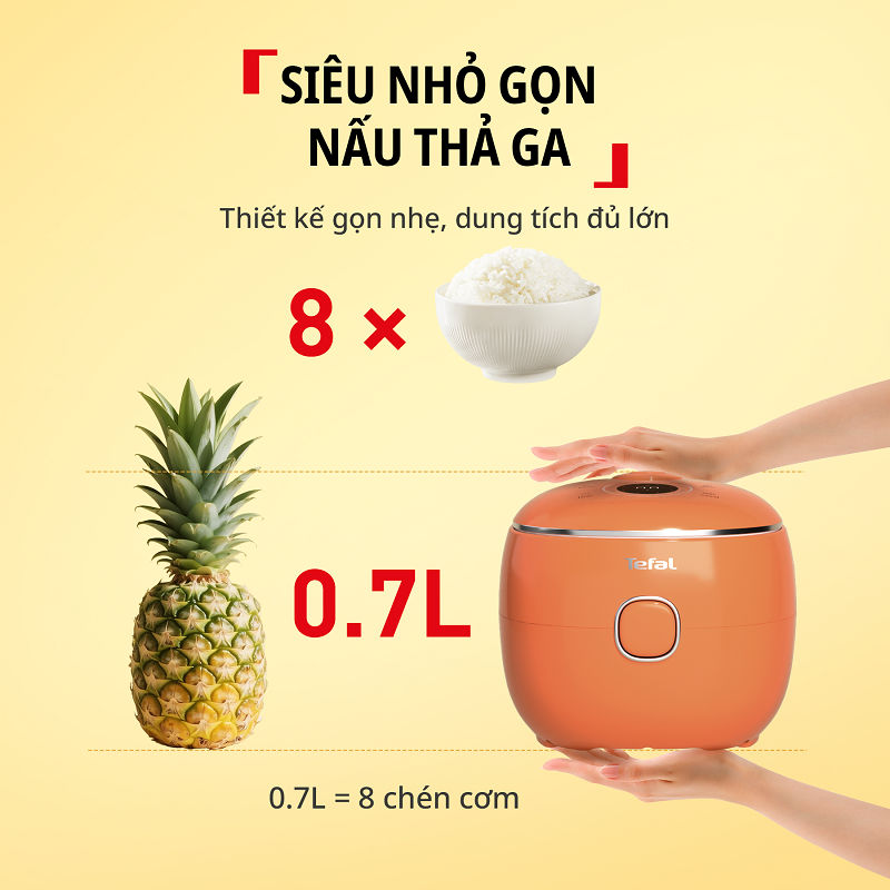 Nồi cơm điện tử Mini Tefal POP 0.7L | BigBuy360 - bigbuy360.vn
