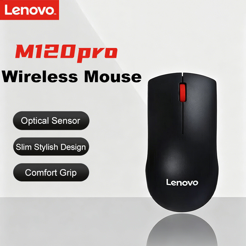 Chuột quang không dây Lenovo M120 Pro DPI 1000, đầu thu USB tích hợp, M120 Pro không dây