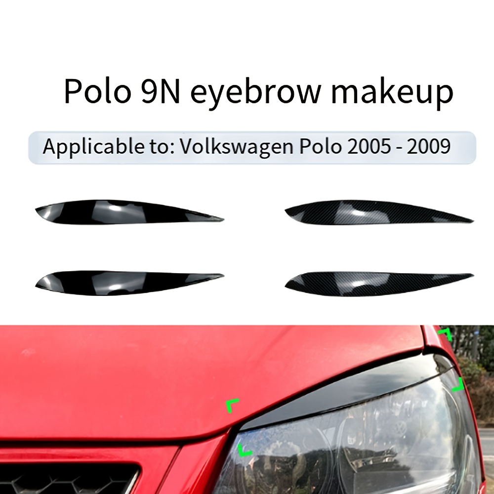 Miếng dán mí đèn pha xe hơi màu đen bóng cho đèn pha Volkswagen Polo MK4 9N 9N3