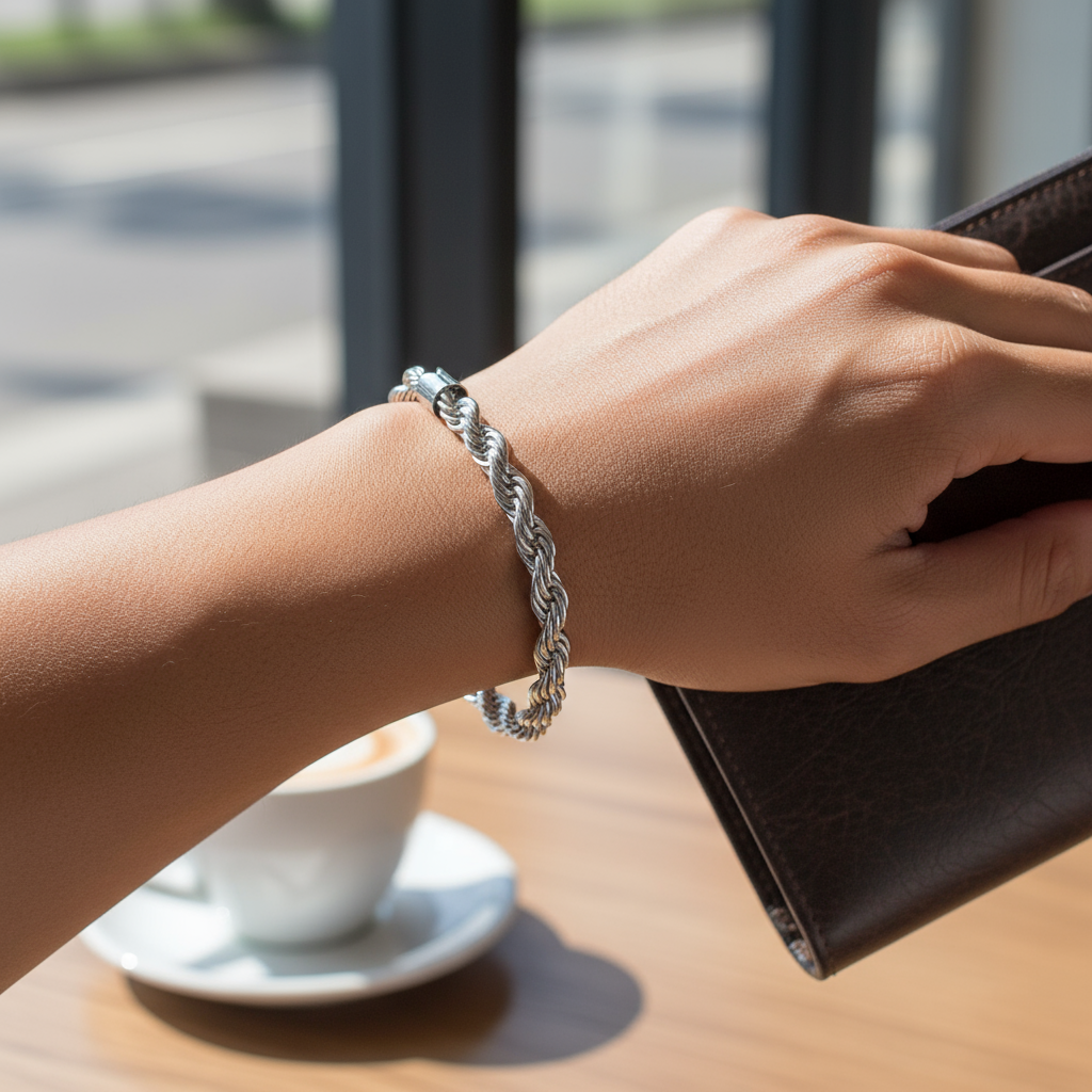 Vòng tay kim loại 4mm Helios Gene