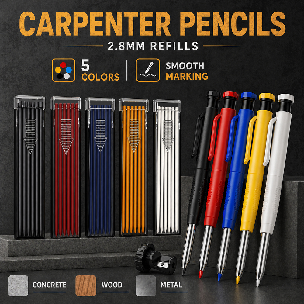 Bút chì cơ khí Carpenter CP3000 kèm đồ gọt bút chì 19 lần nạp 2.8mm dùng cho xây dựng lỗ sâu