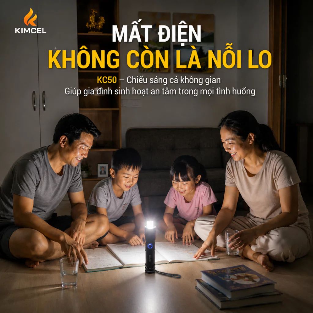 Đèn pin mini KC50 Pro LED siêu sáng, sạc từ tính, đuôi nam châm