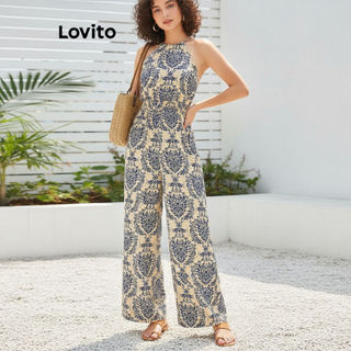 Áo liền quần nữ Lovito hoạ tiết Paisley Boho L116LD074\5