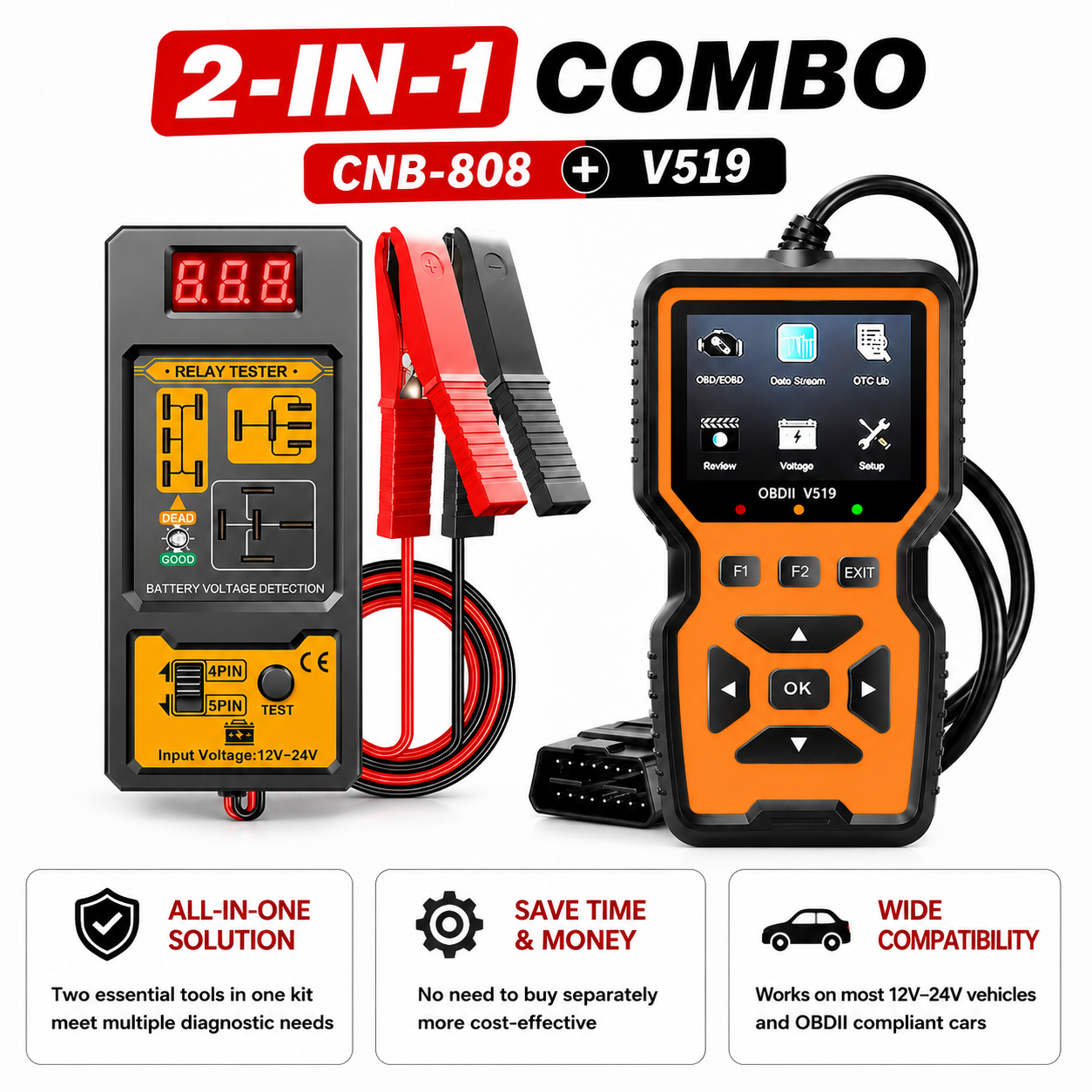 El50448 Tpms Reset Tool Obd2 Scanner cho cảm biến áp suất lốp ô tô Relearn