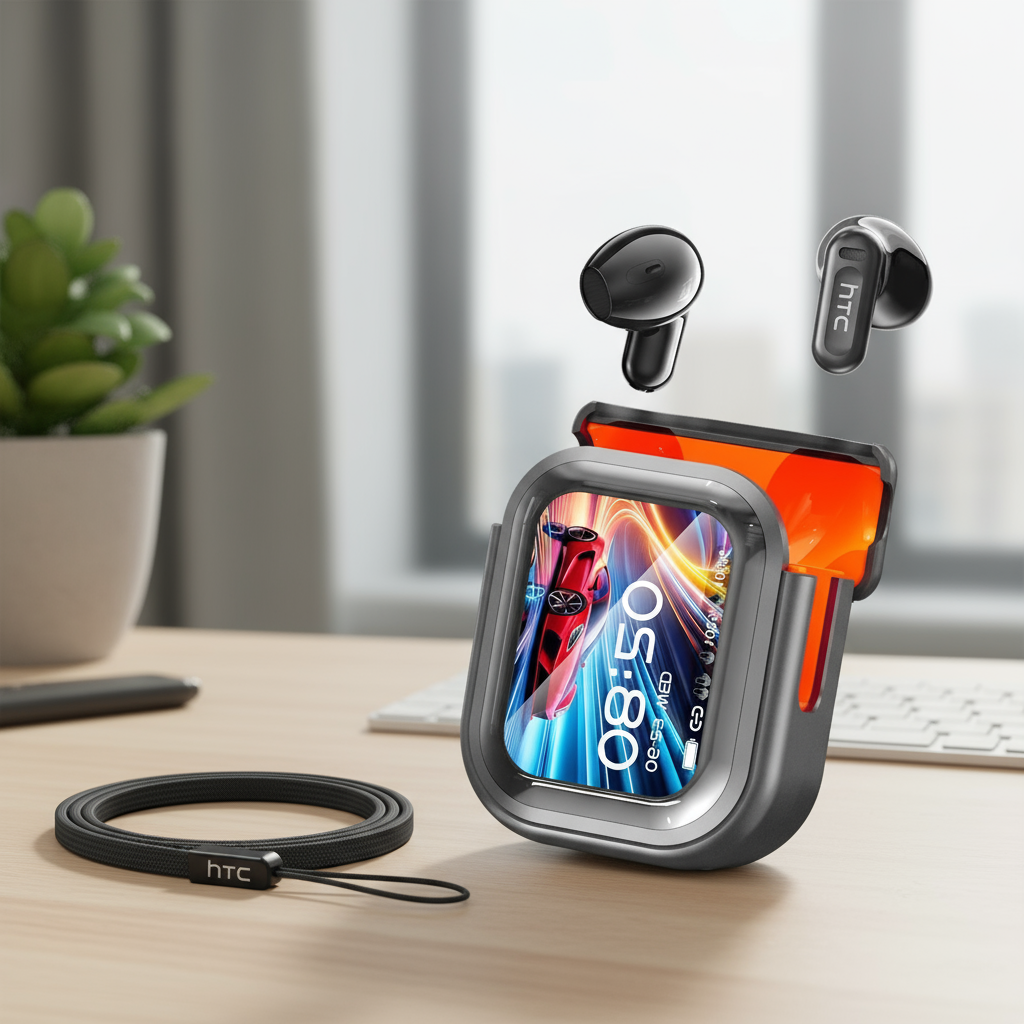 HTC NE20 Tai nghe Bluetooth 6.0 AI với Dịch trực tiếp, Màn hình LED thông minh, Âm thanh HiFi & Chốn