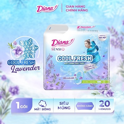 Băng vệ sinh Diana Sensi Cool Fresh Lavender Siêu Mỏng Không Cánh 20 miếng/gói