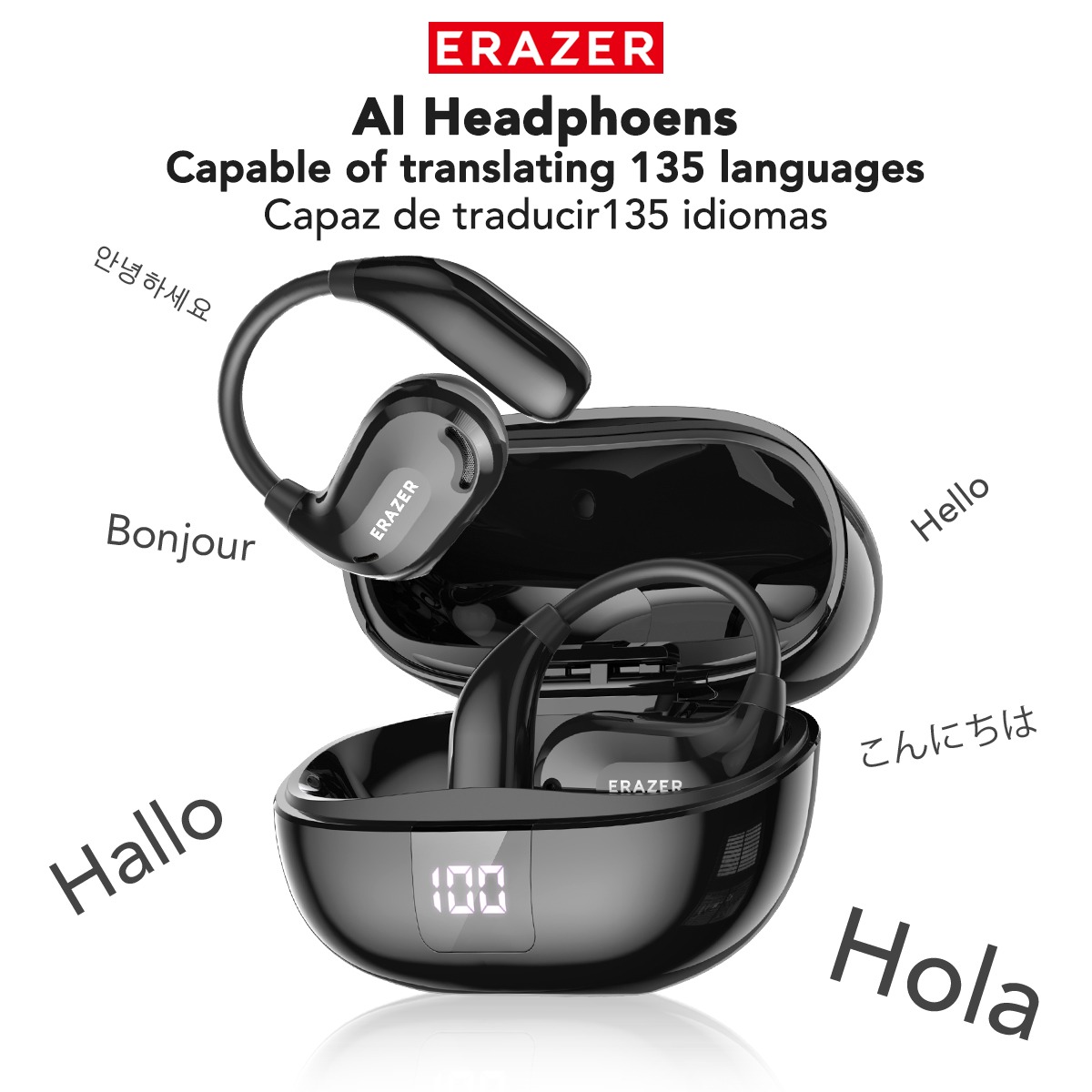 Tai nghe không dây Erazer XT66 PRO, tai nghe AI thông minh, tai nghe Bluetooth khử ồn, âm bass HiFi, chống nước | BigBuy360 - bigbuy360.vn