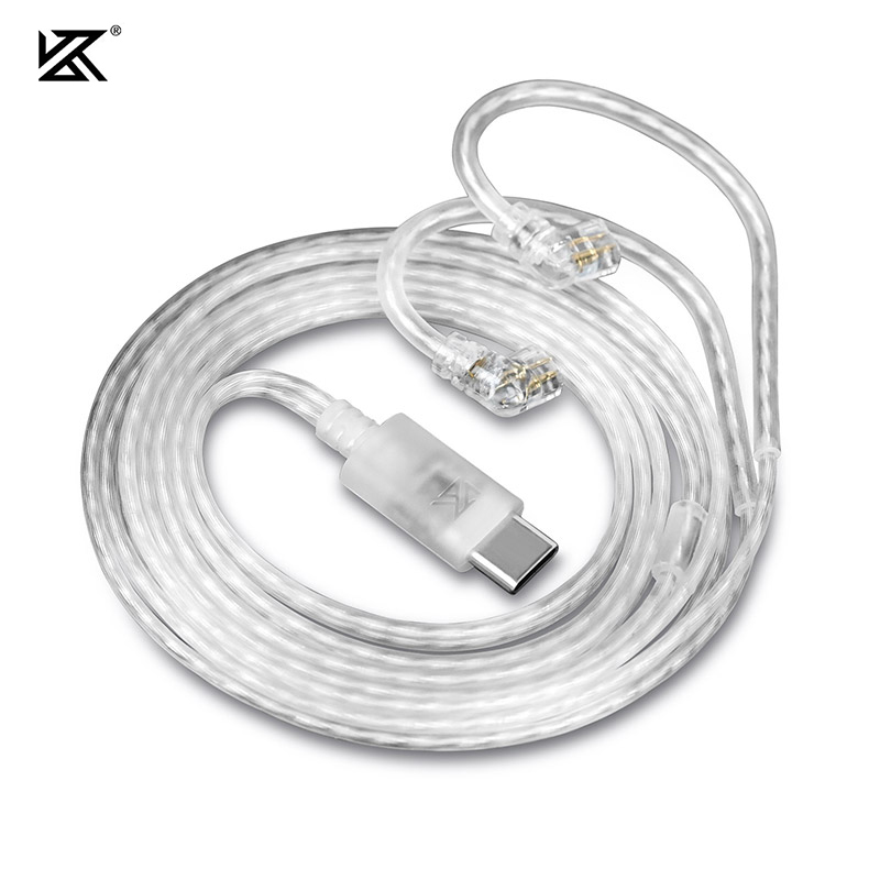 Cáp tai nghe nâng cấp KZ Silver DAC 2PIN, jack Type-C có mic, dùng cho KZ ZS10 PRO 2 EDX PRO Castor