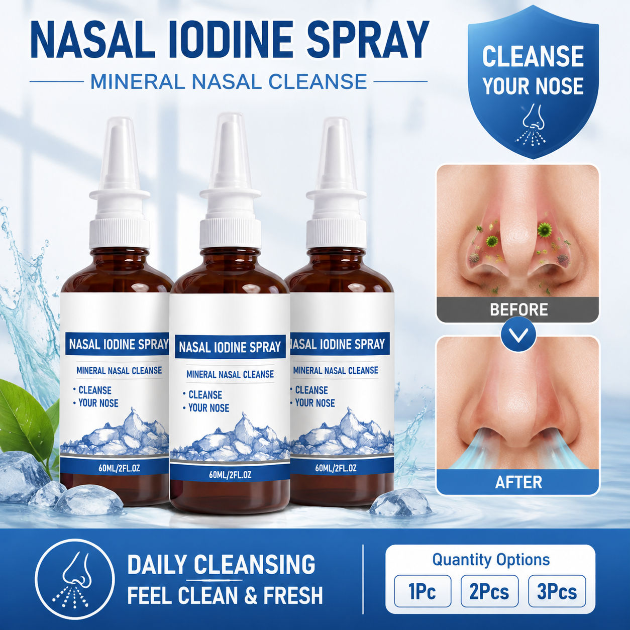 Xịt mũi chuyên nghiệp 60ml – Menthol & Iodide, chăm sóc nhẹ nhàng dạng sương