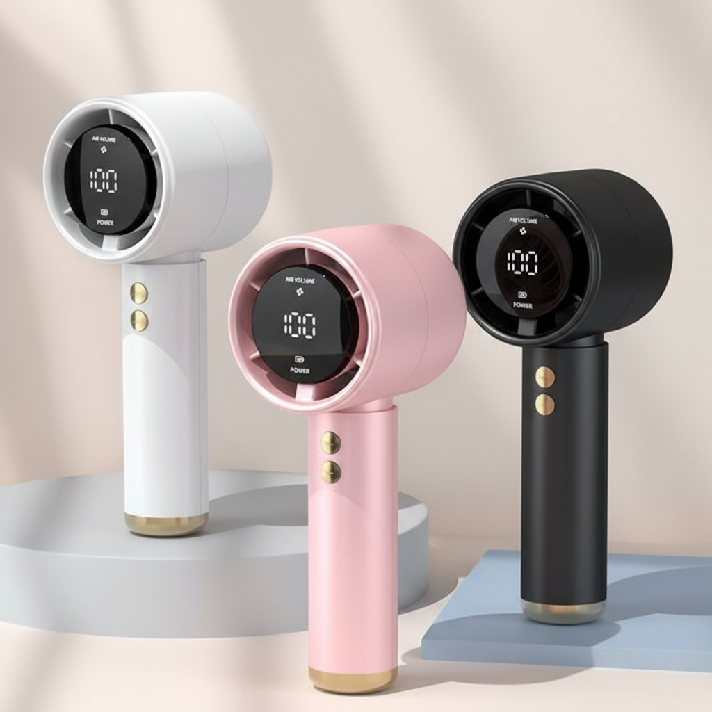 M2 quạt mini cầm tay 5000mAh có pin sạc, gió mạnh, 100 tốc độ turbo喷射