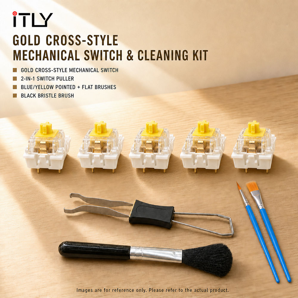 iTLY Công tắc tuyến tính 3 chân đã bôi trơn sẵn, thân màu vàng-xanh, 30/50/72/108 cái kèm dụng cụ th