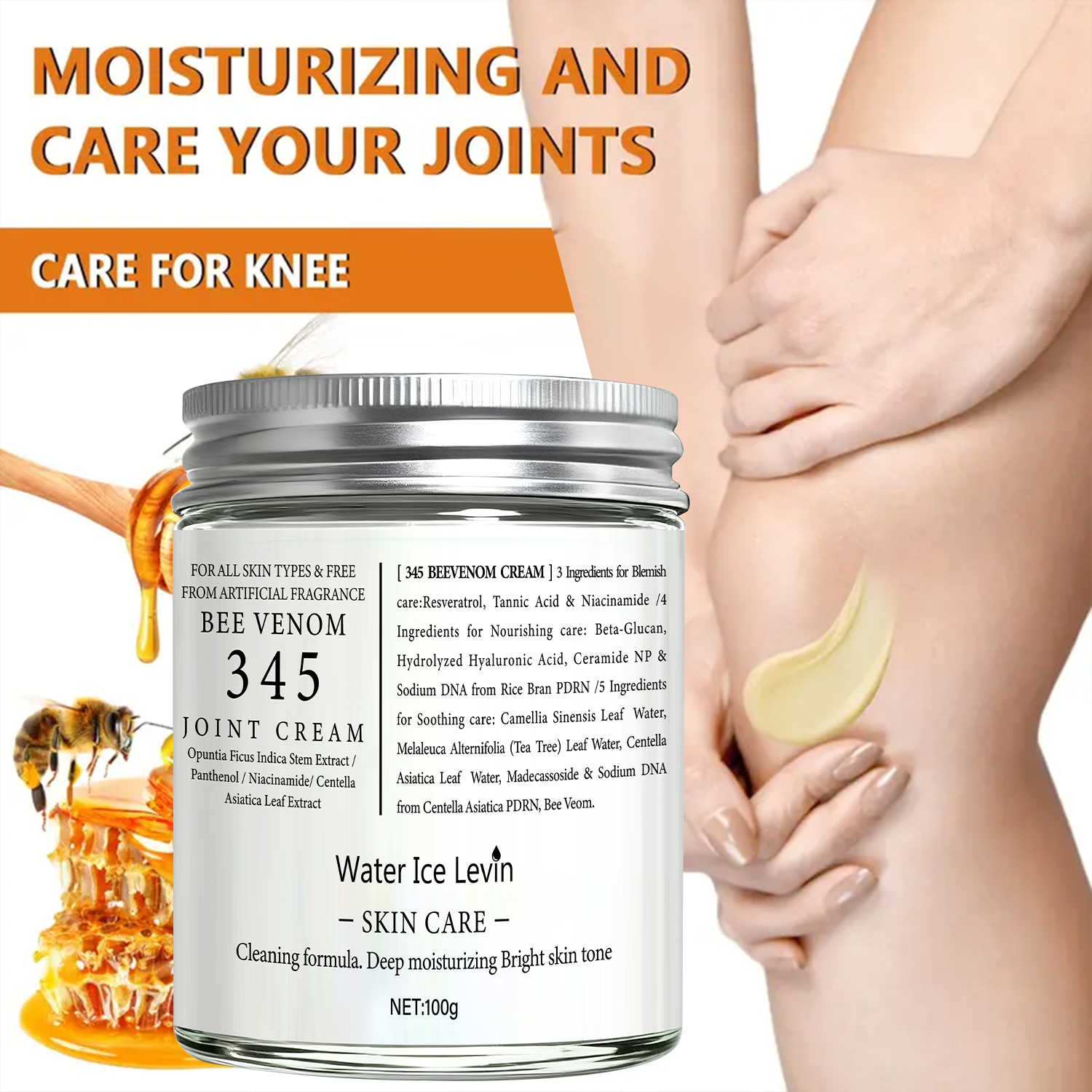 WATER ICE LEVIN 345 Kem Dưỡng Da Nhạt Màu 345 với Retinol & Collagen - Gel Dưỡng Ẩm Sâu, Làm Đều Màu