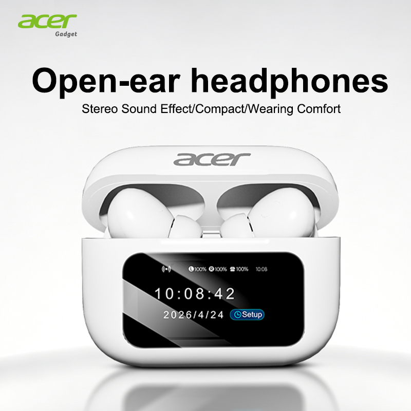 Tai nghe không dây Acer OHR802, Bluetooth, sạc Type-C, màu đen tuyền, hộp 380mAh