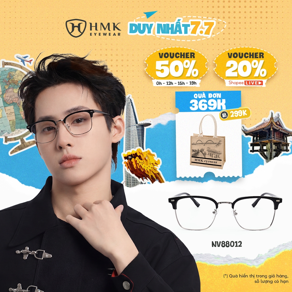 Kính nửa gọng, phong cách thời trang Hàn Quốc, unisex, nhiều màu sắc thời thượng, phù hợp với mọi kh