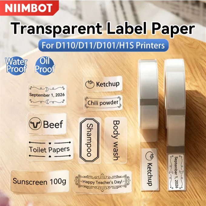 Nhãn dán chống thấm nước giấy trong suốt Niimbot D11 D110 D101
