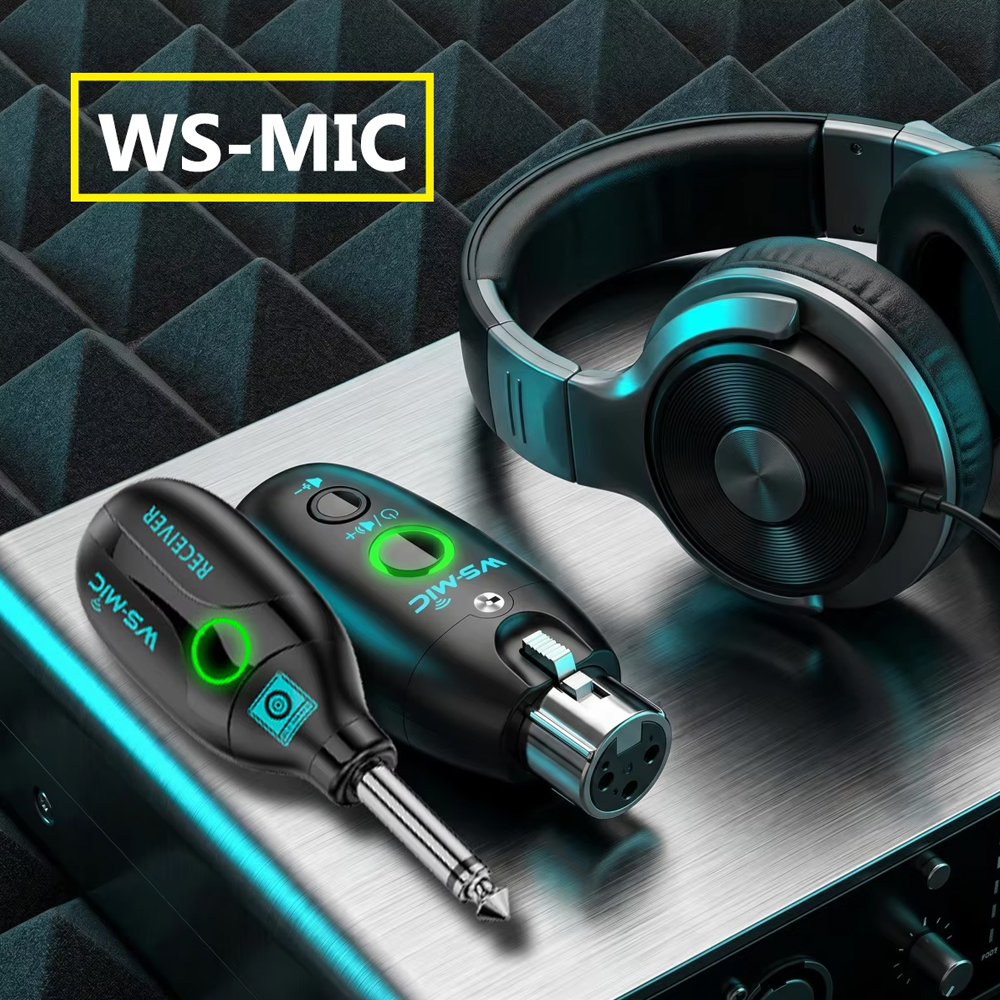 WS MIC Bộ thu phát Mic động chuyên nghiệp Phiên bản kép 1TX 1RX 2TX 1RX 2.4G Bộ chuyển đổi Mic XLR c