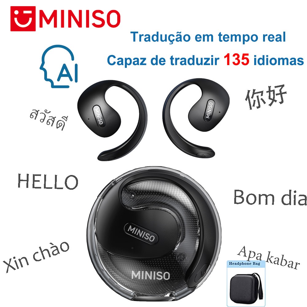 MINISO Tai nghe không dây x15 pro, tai nghe bluetooth mở tai, nghe thể thao có mic, âm thanh hifi nổ