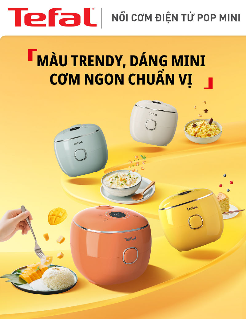Nồi cơm điện tử Mini Tefal POP 0.7L | BigBuy360 - bigbuy360.vn