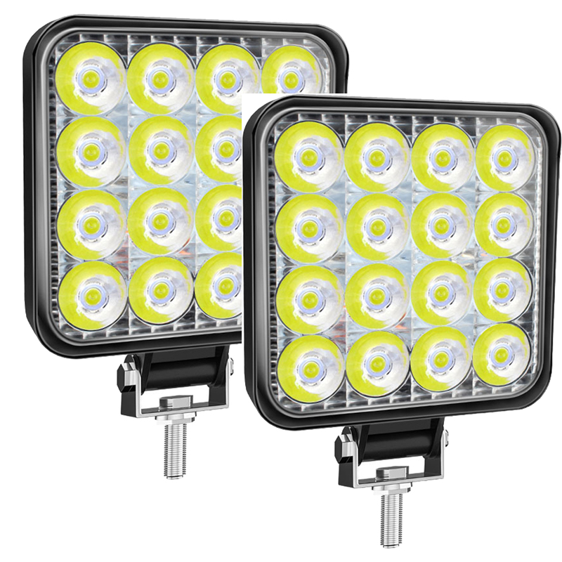 Saimili 2 Chiếc 48w LED Sương Mù Lái Xe Điểm Làm Việc 12v 24v 48v Vuông Cho Xe Tải Máy Kéo Xe Kéo Má