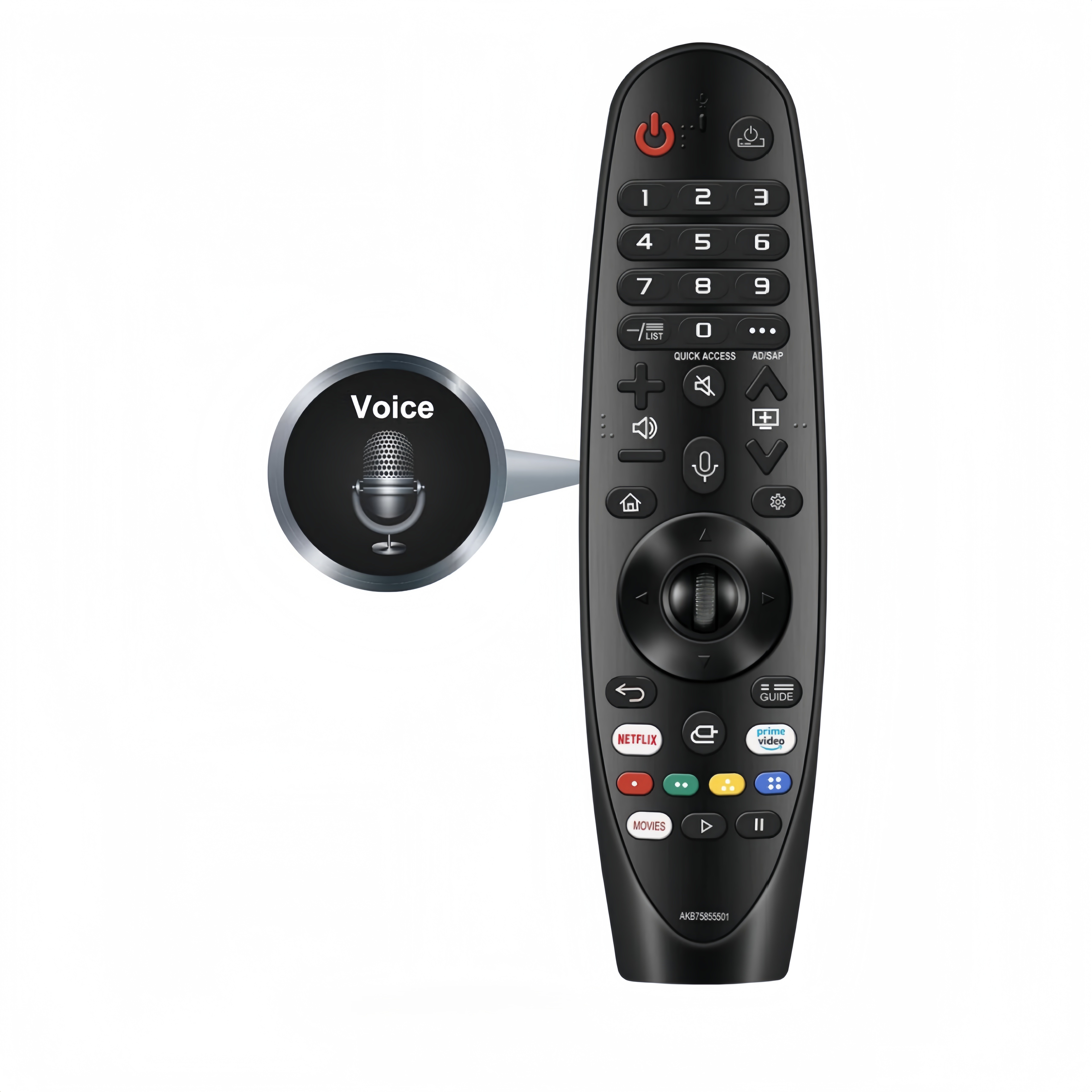 Điều khiển từ xa thay thế tương thích với LG Smart OLED Thinq Webos TV cho AKB75855501 AN-MR24gn MR2