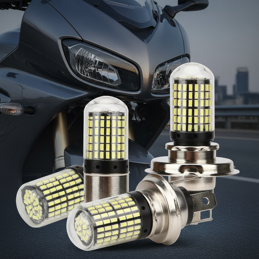 Đèn LED xe máy 9w đơn 144SMD P15D H4 BA20D 12V Đèn LED xe ô tô