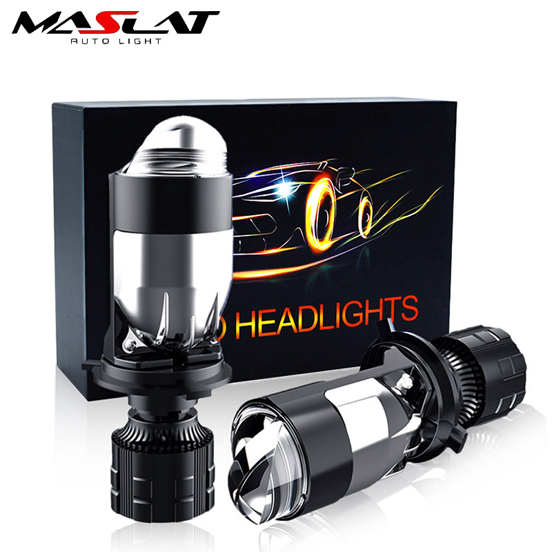 Đèn Bi LED H4 200W 6000K, ống kính máy chiếu, pha cos, quạt tăng áp, cho ô tô và xe máy