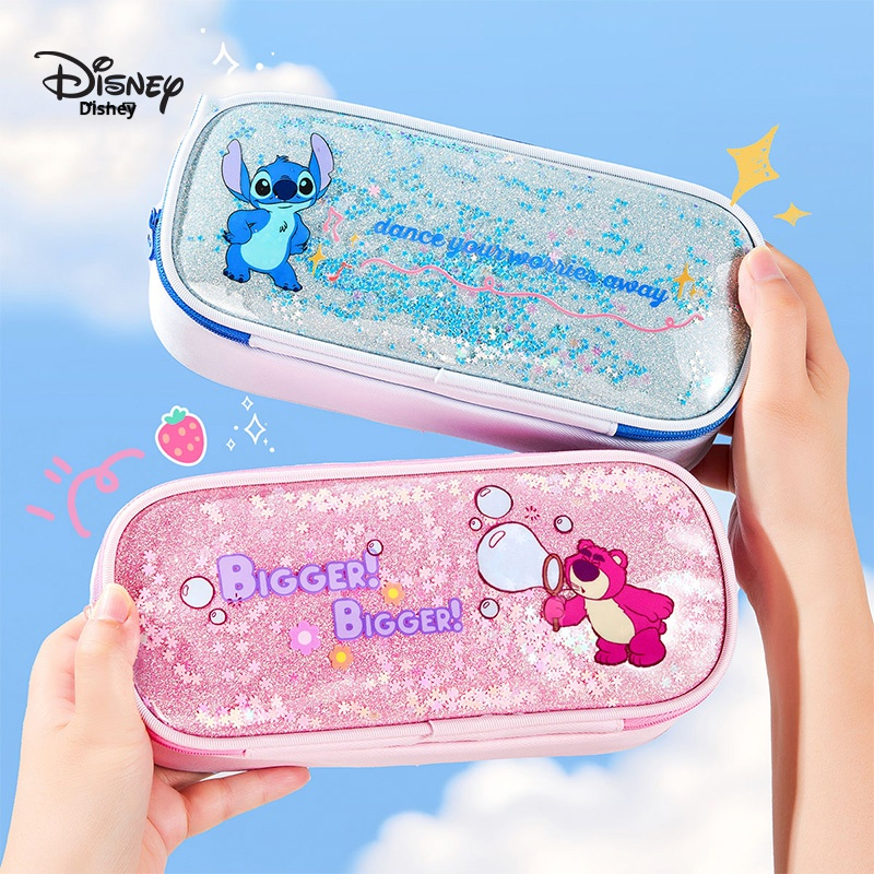 Disney Gấu Dâu & Stitch, hộp bút dễ thương, túi bút hoạt hình gấu dâu ngoài hành tinh đáng yêu, đồ d